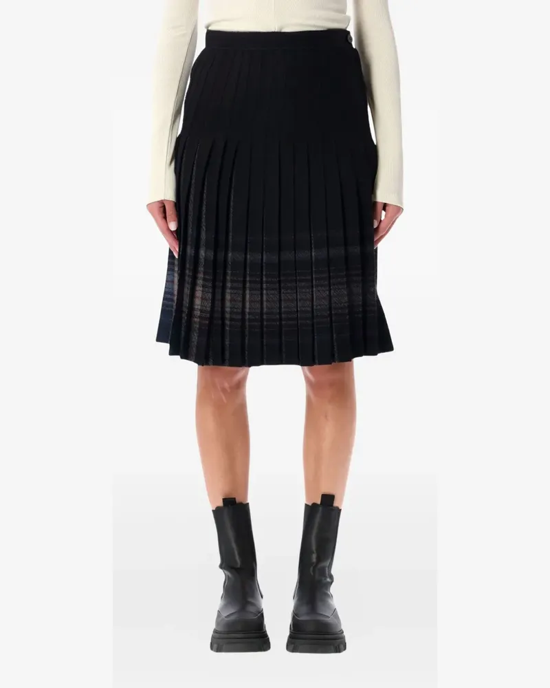 LOW CLASSIC pleated reversible midi skirt - Schwarz Schwarz