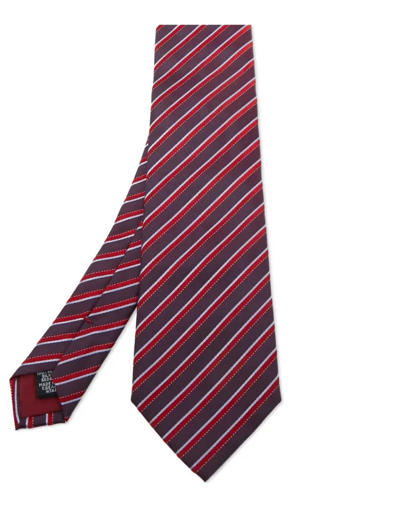 HUGO BOSS Gestreifte Krawatte aus Seide - Violett Violett