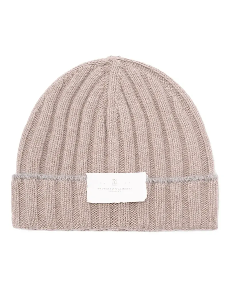 Brunello Cucinelli Gerippte Beanie - Nude Nude