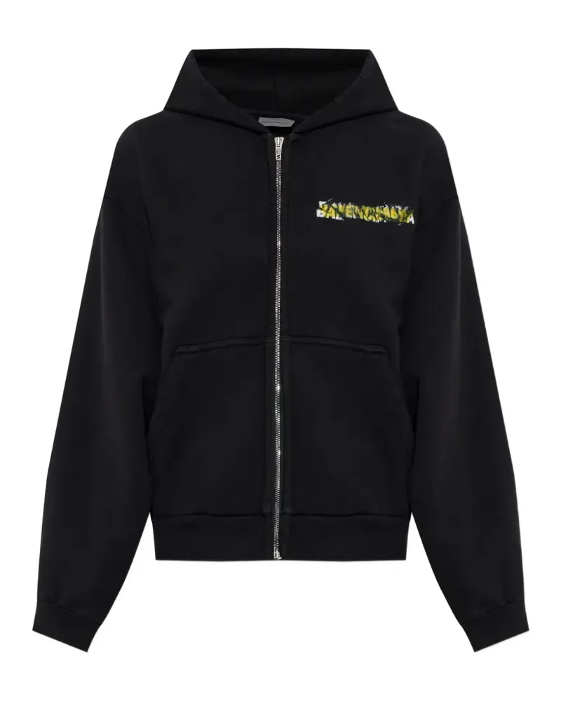Balenciaga Hoodie mit Logo-Print - Schwarz Schwarz