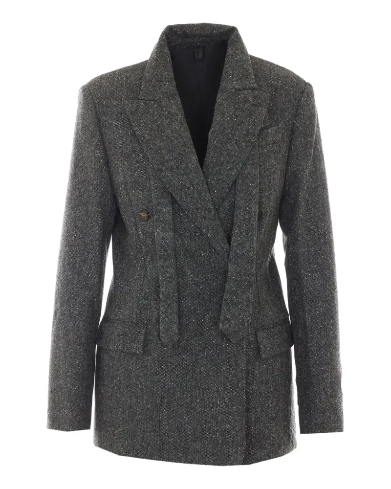 Brunello Cucinelli Doppelreihiger Tweed-Blazer - Grau Grau