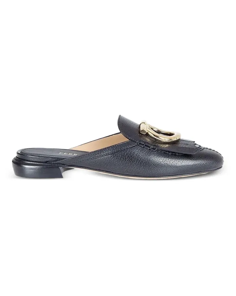 Ferragamo Gancini fringed mules - Schwarz Schwarz