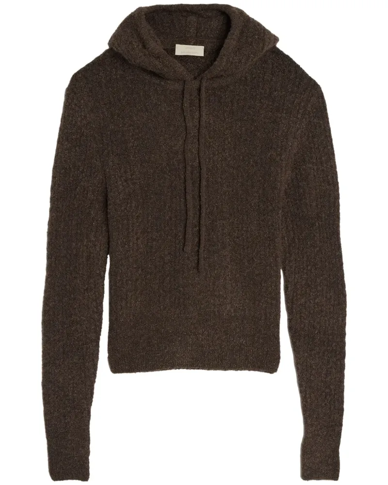 AMOMENTO Gestrickter Bouclé-Hoodie - Braun Braun
