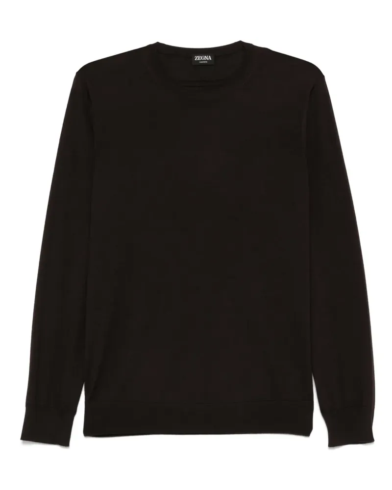 Ermenegildo Zegna Fein gestricktes T-Shirt - Braun Braun
