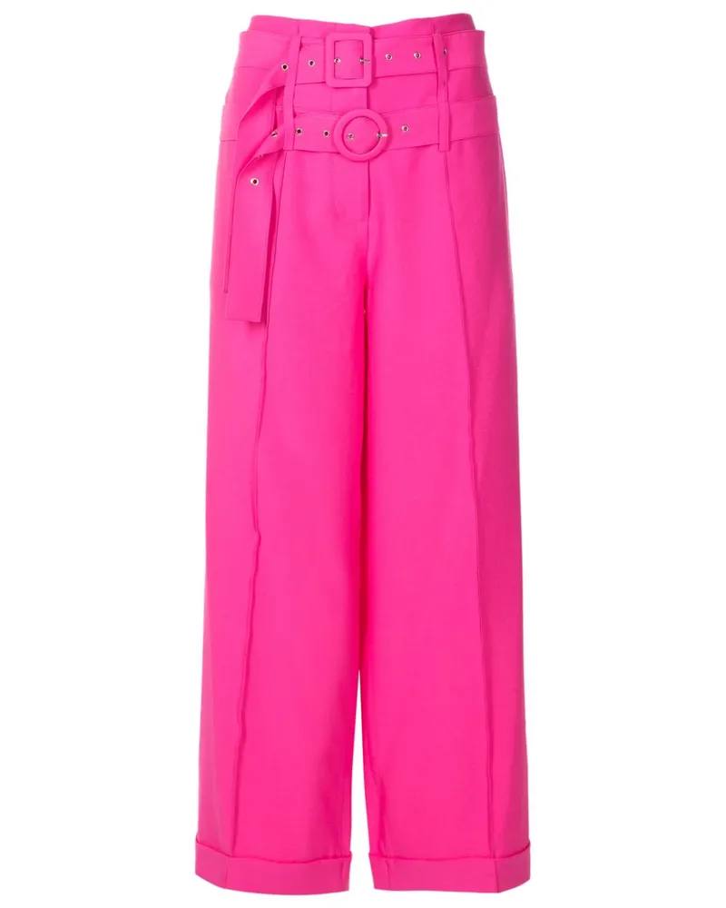 Gloria Coelho Gabardine-Hose mit Gürtel - Rosa Rosa