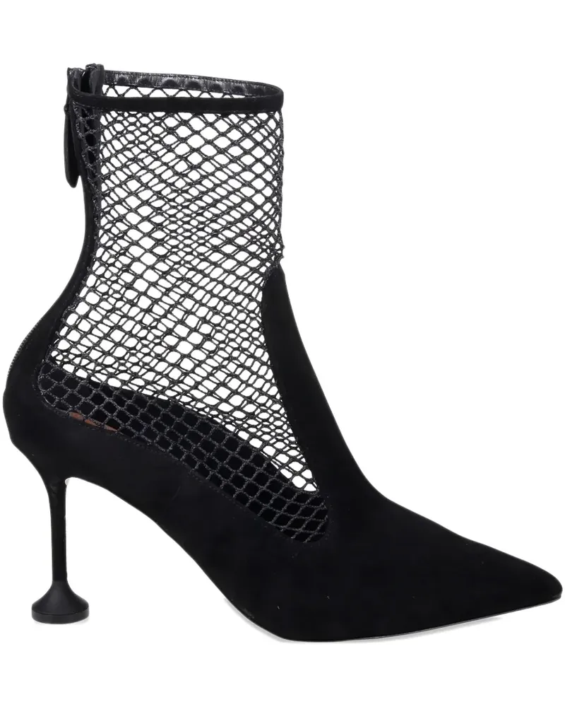Aquazzura Wildleder-Pumps mit Mesh-Einsatz 85mm - Schwarz Schwarz