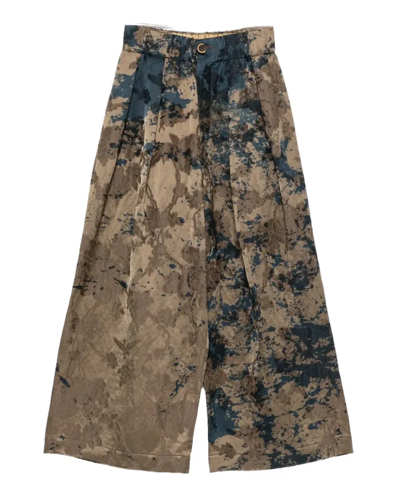 Uma Wang Poetic wide-leg cropped trousers - Braun Braun