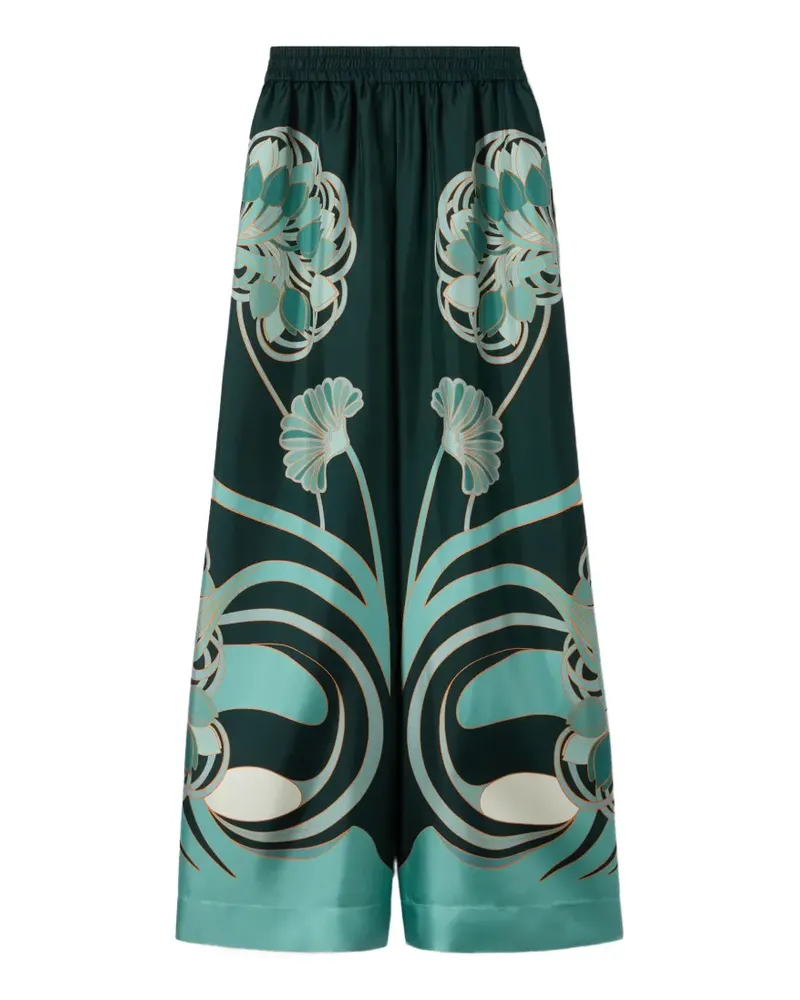 La DoubleJ floral print palazzo trousers - Grün Grün