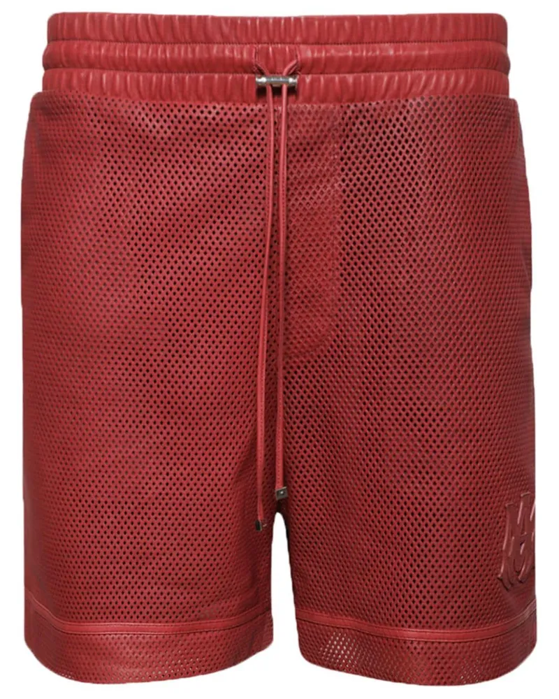 Amiri Perforierte Shorts mit MA Logo-Patch - Rot Rot