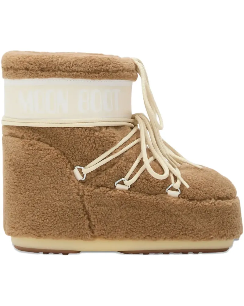 Moon Boot Icon Low Schnürstiefel aus Fleece - Braun Braun