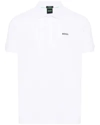 HUGO BOSS Poloshirt mit Schleifeneinsatz Weiß