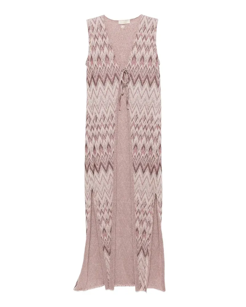 IU Rita Mennoia Ärmelloser Kaftan mit Zickzackmuster - Rosa Rosa