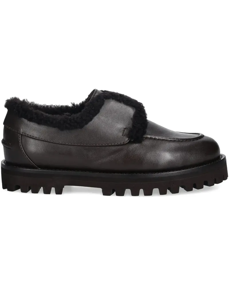 Le Silla Schnürschuhe aus Shearling mit Profilsohle - Braun Braun