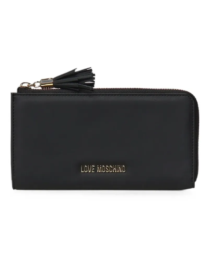 Moschino tassel-detail logo-plaque wallet - Schwarz Schwarz