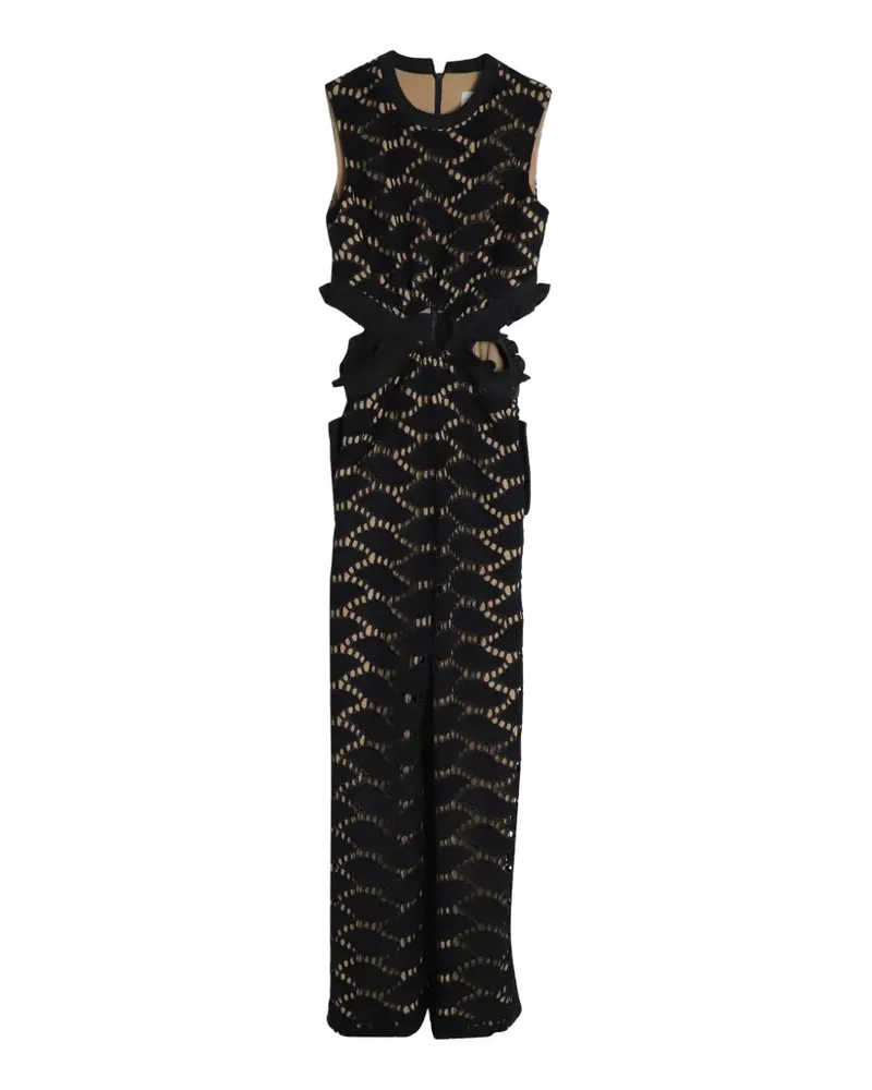 Self-Portrait cut-out jumpsuit - Schwarz Schwarz