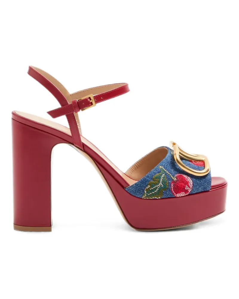 Valentino Garavani Plateau-Sandalen mit VLogo-Signature 115mm - Blau Blau