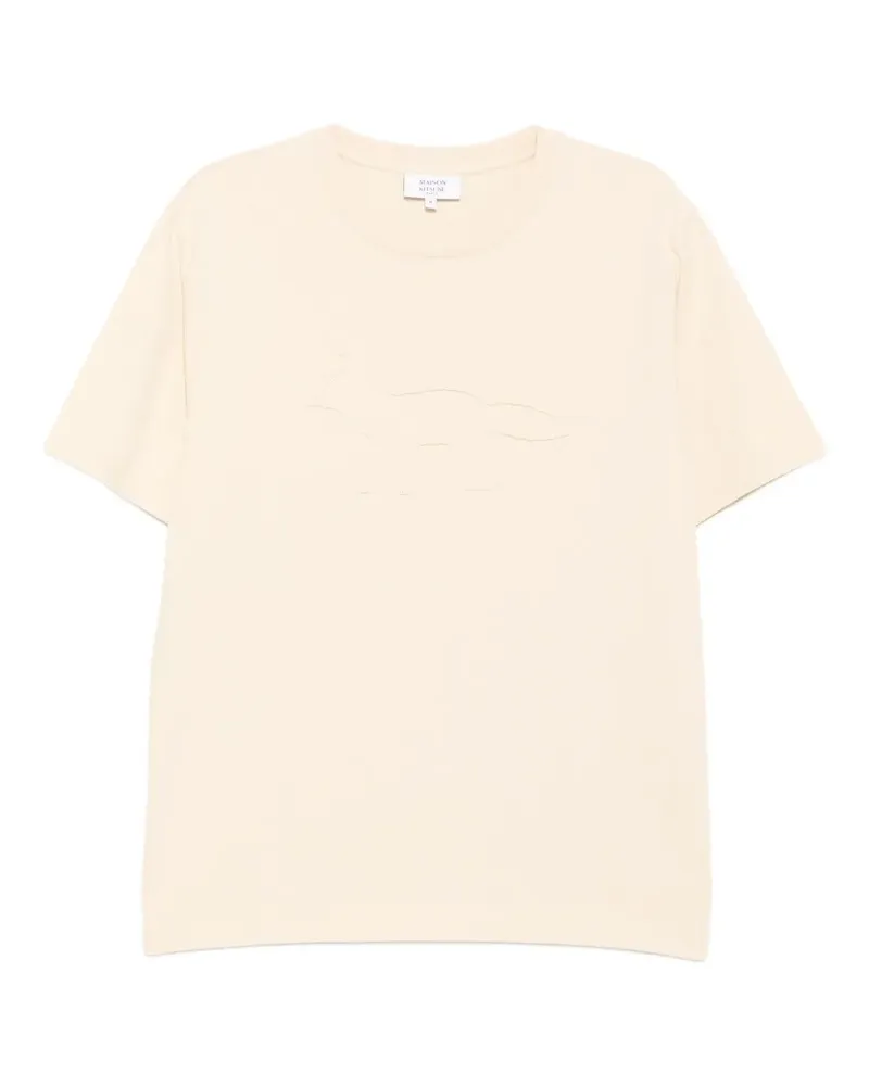 Kitsuné Profile T-Shirt mit Fuchs-Patch - Nude Nude
