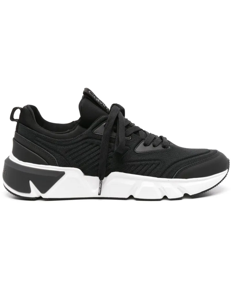 Calvin Klein Gerippte Sneakers - Schwarz Schwarz