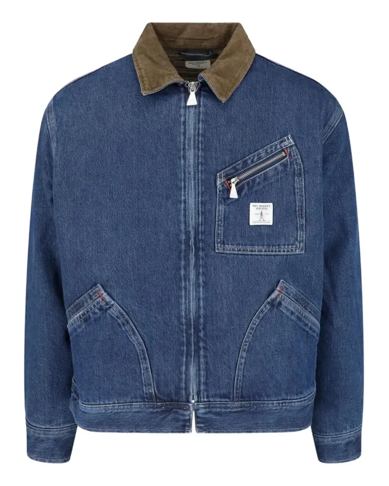 Roy Roger's corduroy-collar denim jacket - Blau Blau