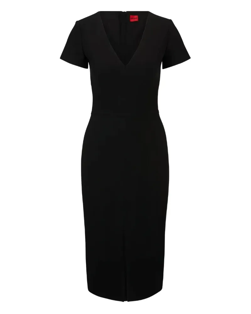 HUGO BOSS Kleid mit V-Ausschnitt - Schwarz Schwarz