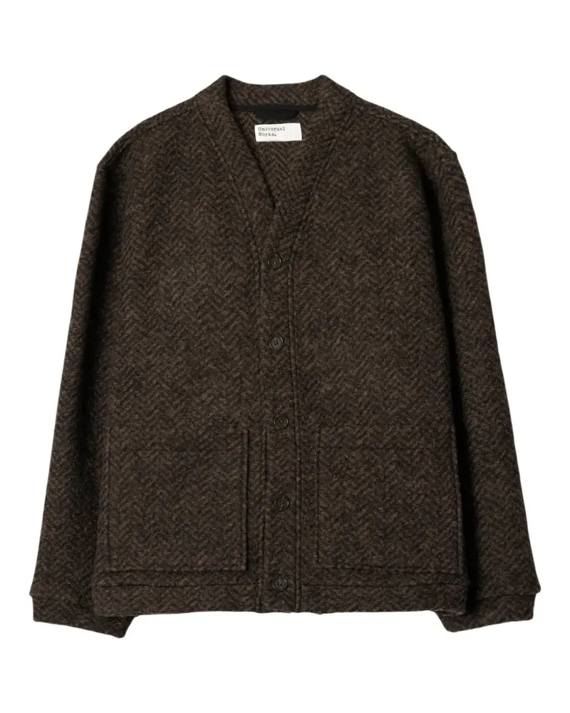 Universal Works Advance herringbone cardigan - Braun Braun