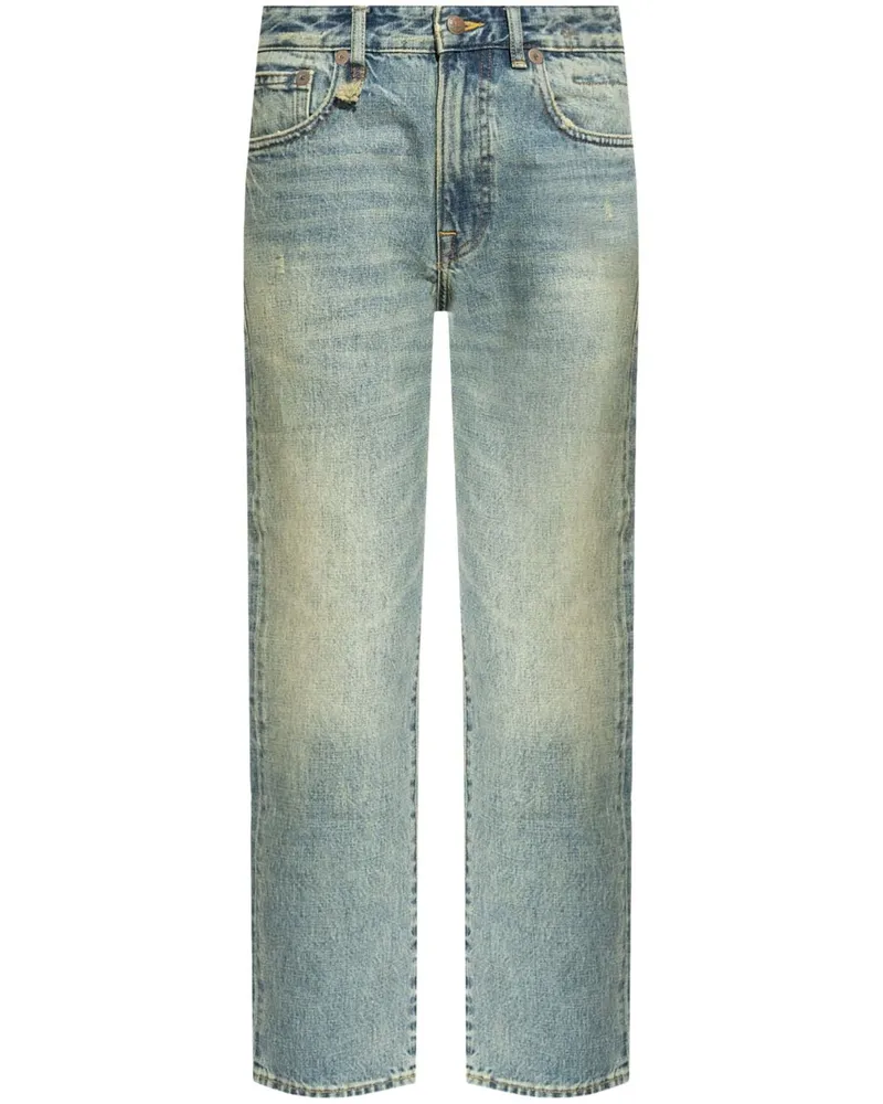 R13 Gerade Jeans mit Logo-Applikation - Blau Blau