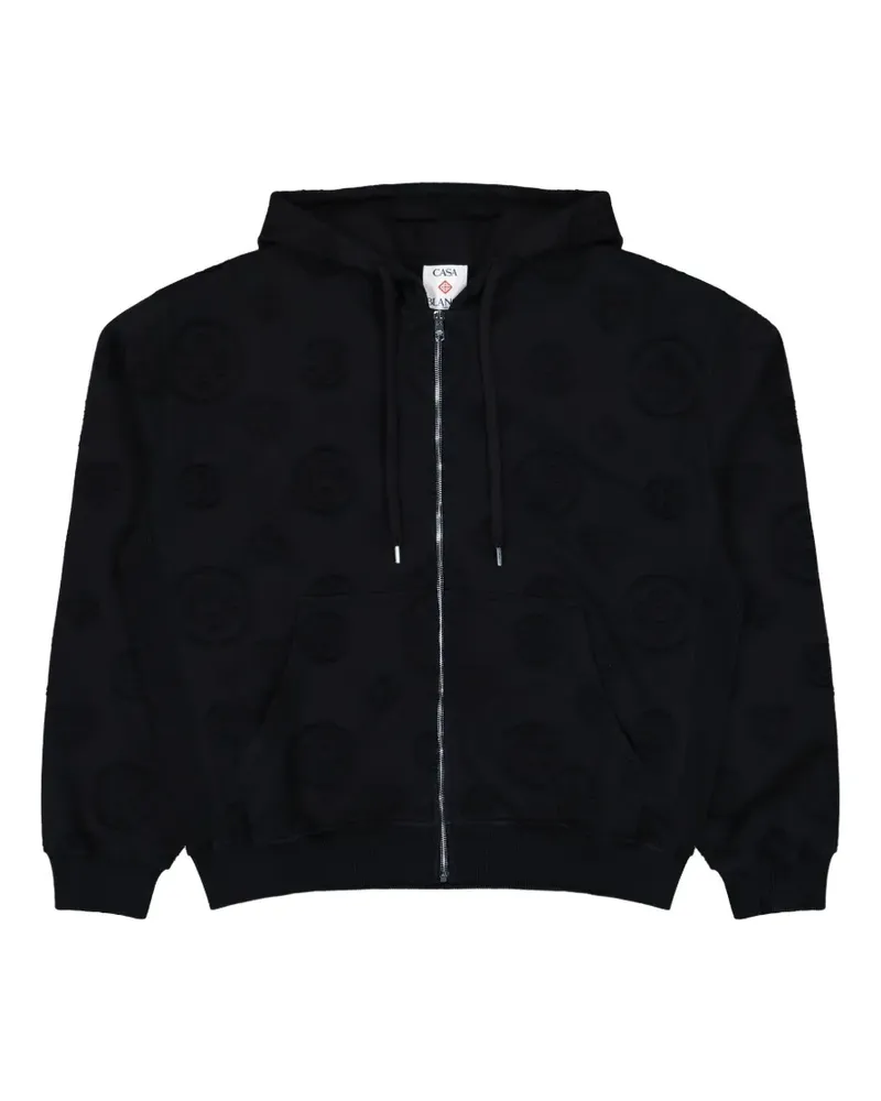 Casablanca Paris appliqué monogram hoodie - Schwarz Schwarz