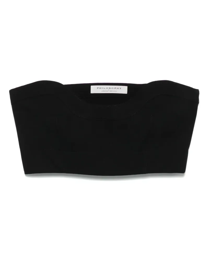 Philosophy Di Lorenzo Serafini Cropped-Top aus Voile - Schwarz Schwarz