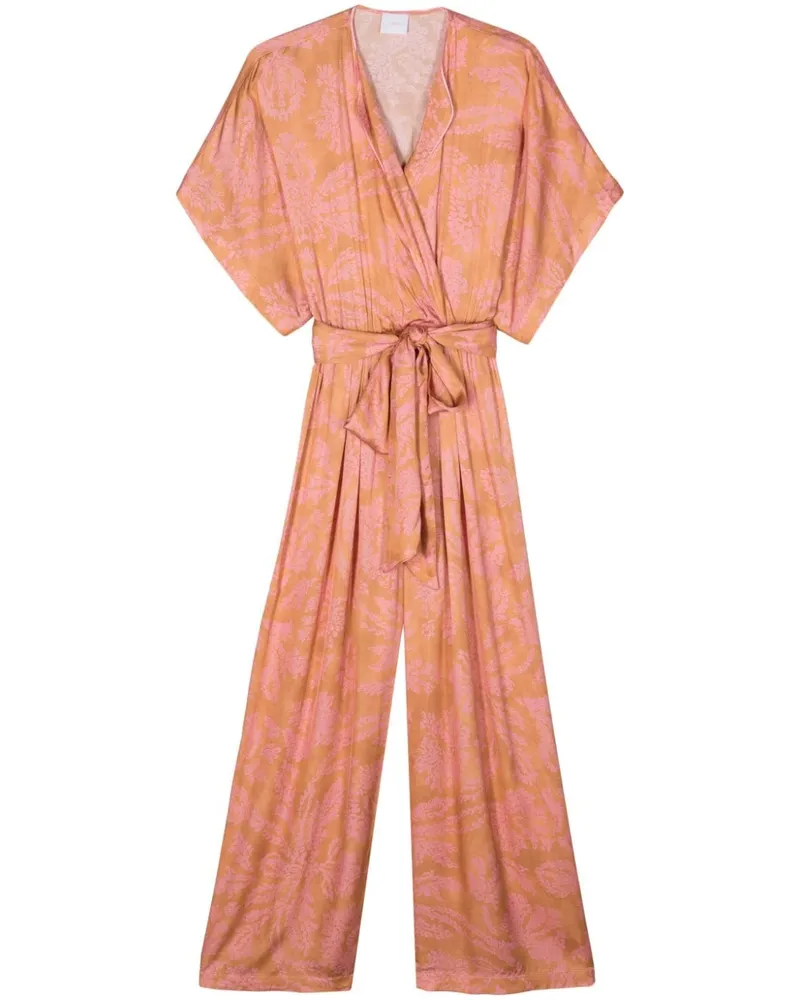 ..,merci Jumpsuit aus Satin mit Print Gold