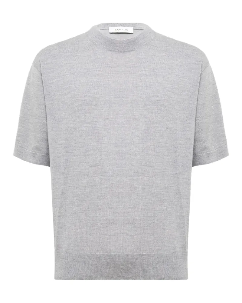 Laneus Fein gestricktes T-Shirt - Grau Grau