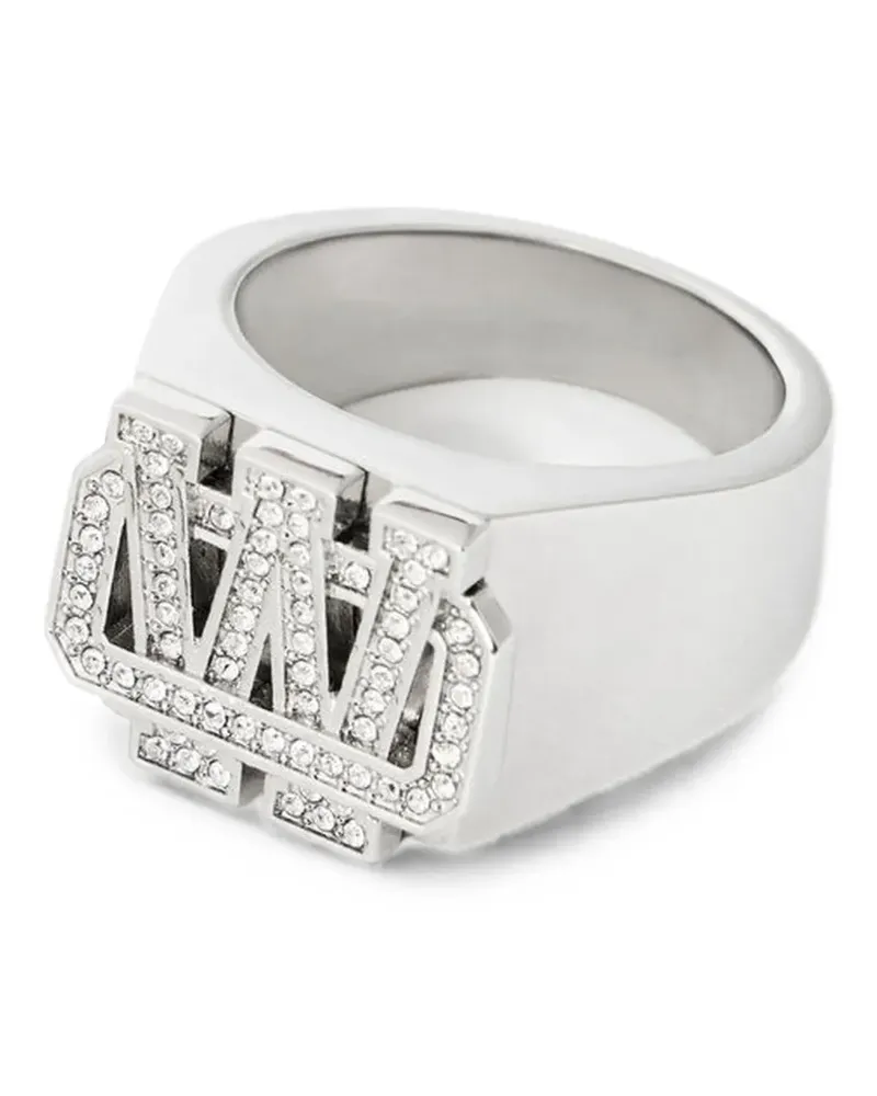 OFF-WHITE Bling Strass Arrow signet ring - Silber Silber