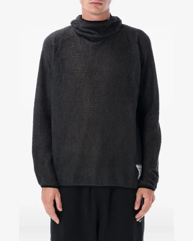 Satisfy funnel-neck fleece hoodie - Grau Grau