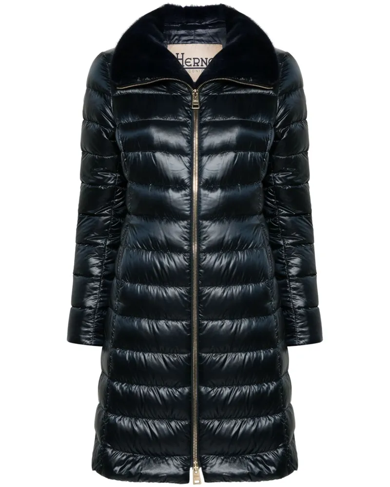 Herno Mantel mit Logo-Schild - Blau Blau