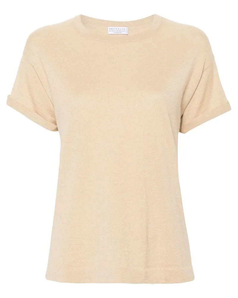 Brunello Cucinelli T-Shirt im Metallic-Look - Nude Nude