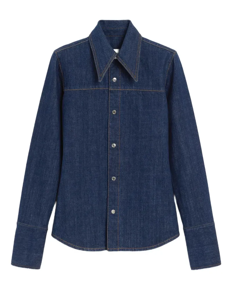 AMI Paris Hemd mit spitzem Kragen - Blau Blau