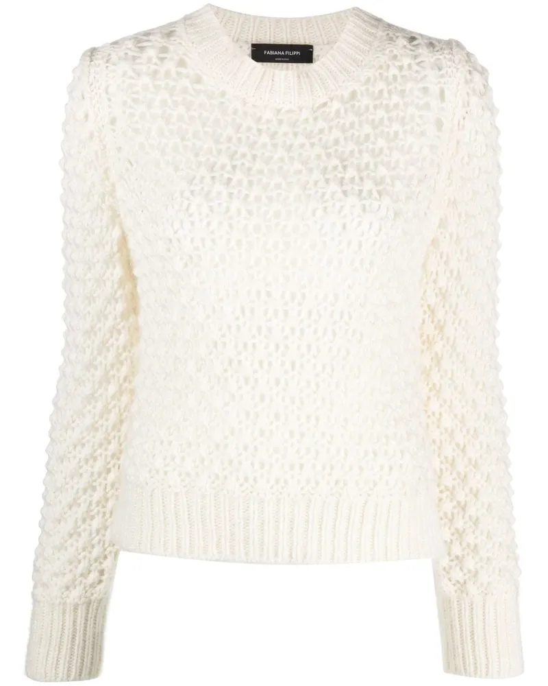 Fabiana Filippi Pullover mit Lochstrickmuster - Weiß Weiß