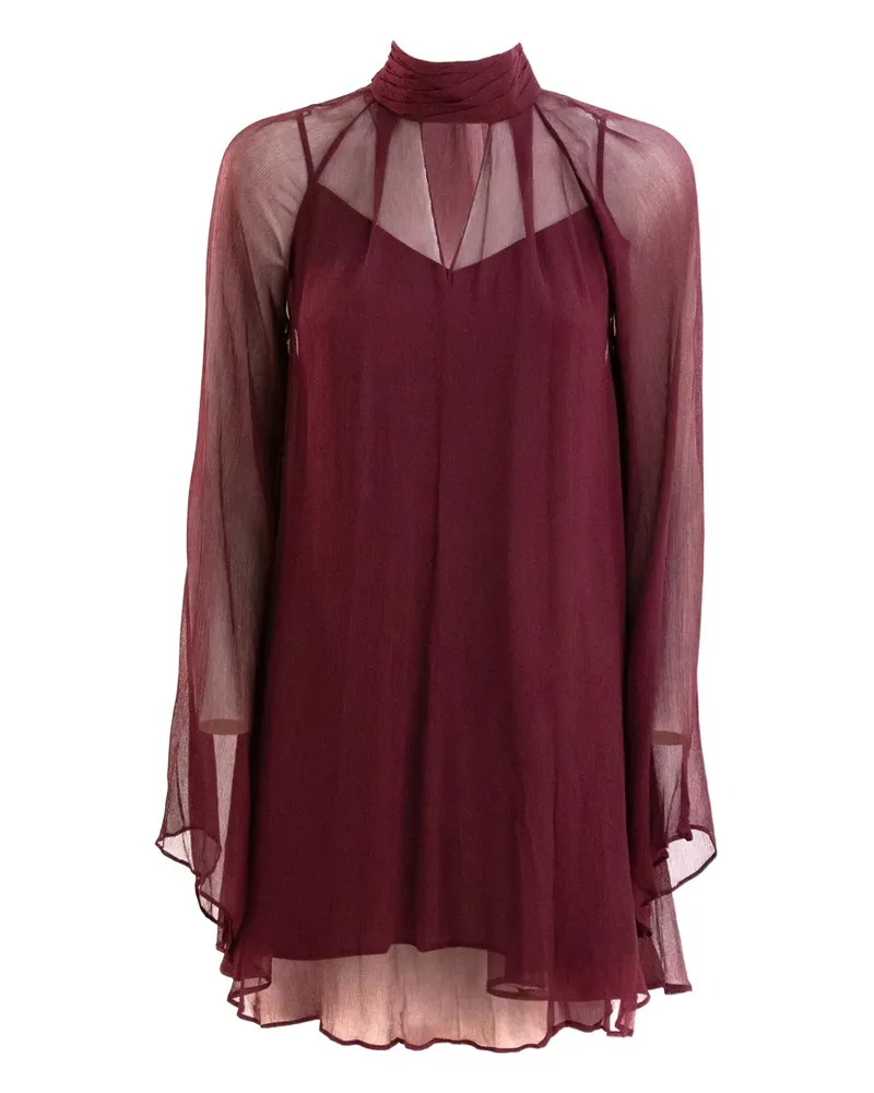 STAUD high-neck long-sleeve dress - Rot Rot