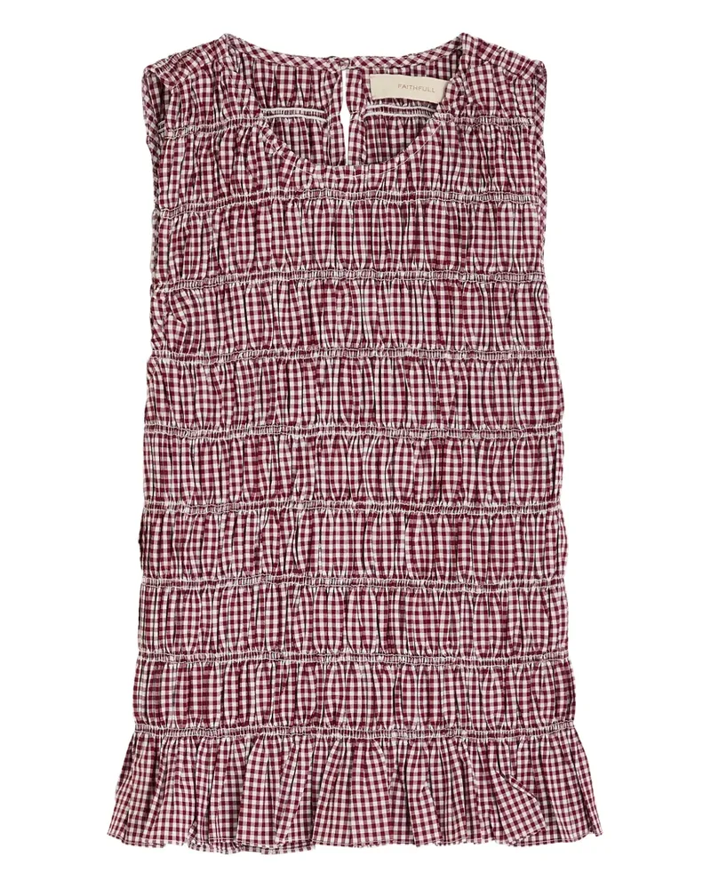 Faithfull The Brand gingham smocked top - Rot Rot