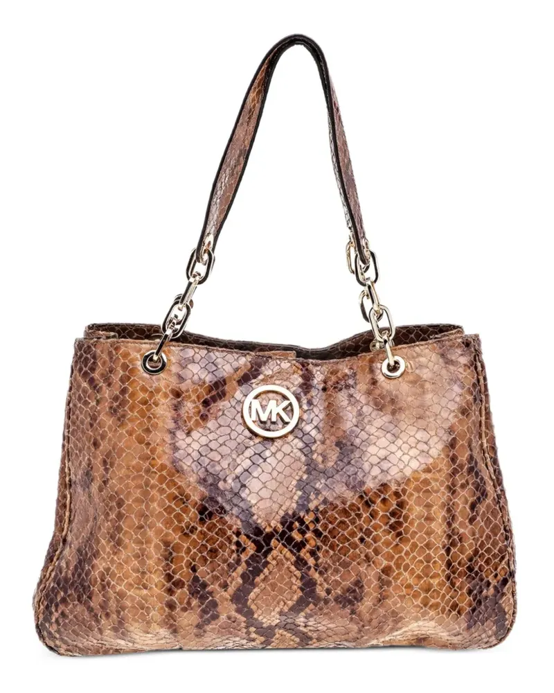 Michael Kors Tote Bag mit Python-Prägung - Braun Braun