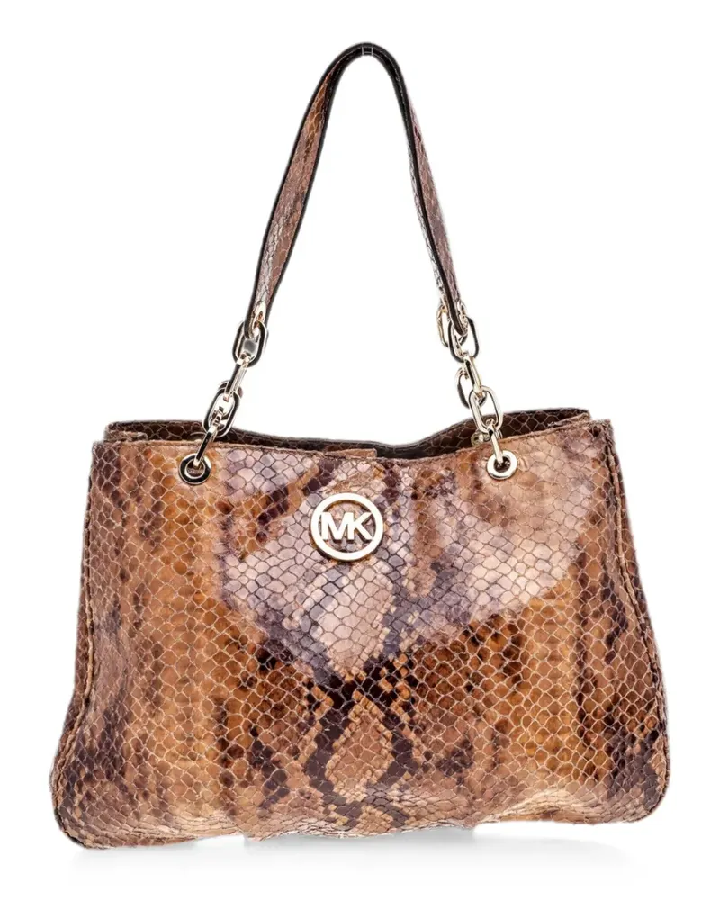 Michael Kors Tote Bag mit Python-Prägung - Braun Braun