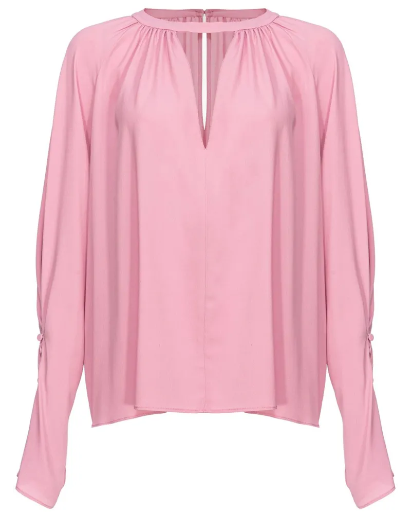 Pinko Bluse mit Schlüssellochausschnitt Rosa