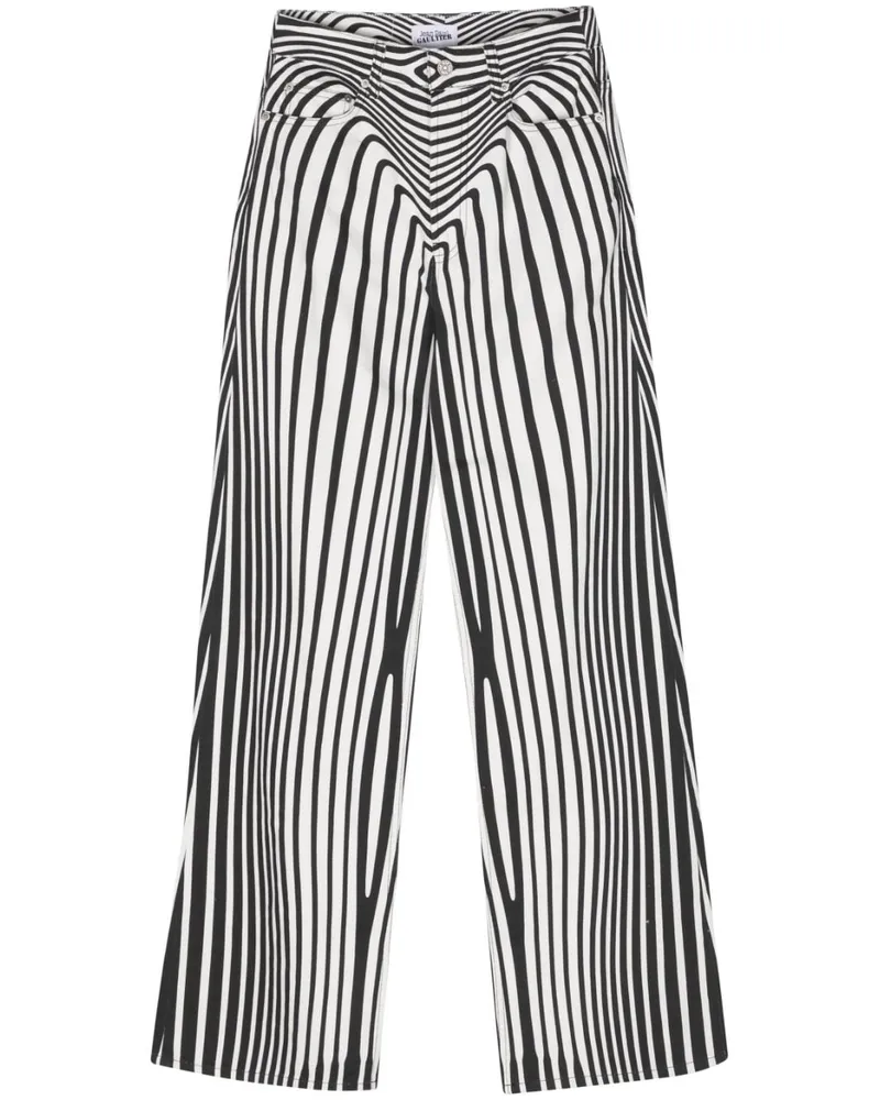 Jean Paul Gaultier Weite Jeans mit Morphing Digital-Print - Weiß Weiß