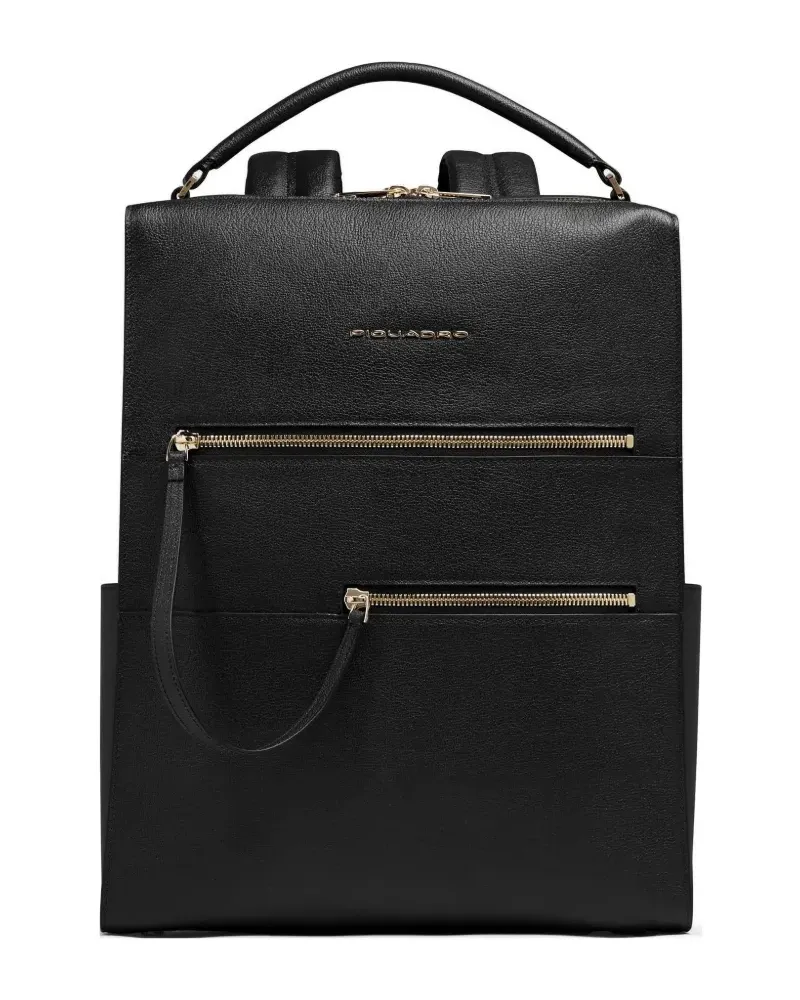 Piquadro leather backpack - Schwarz Schwarz