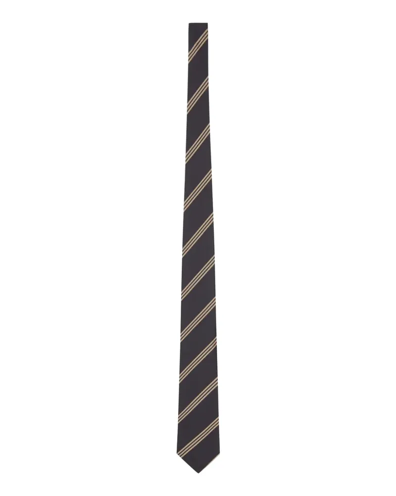 LARDINI striped silk tie - Schwarz Schwarz
