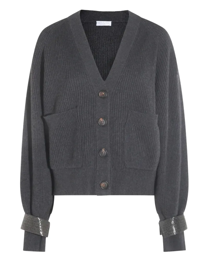 Brunello Cucinelli Verzierter Cardigan - Grau Grau
