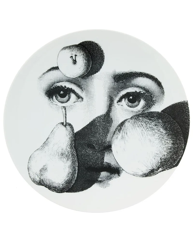 Fornasetti Teller mit Gesicht-Obst-Print Weiß