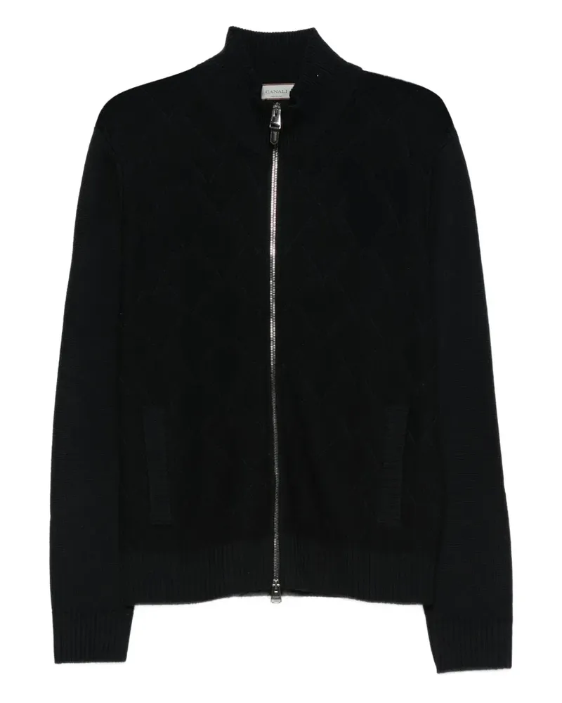 Canali Cardigan mit Reißverschluss - Blau Blau