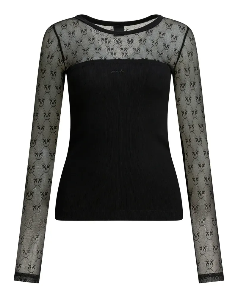 Pinko patterned long-sleeve T-shirt - Schwarz Schwarz