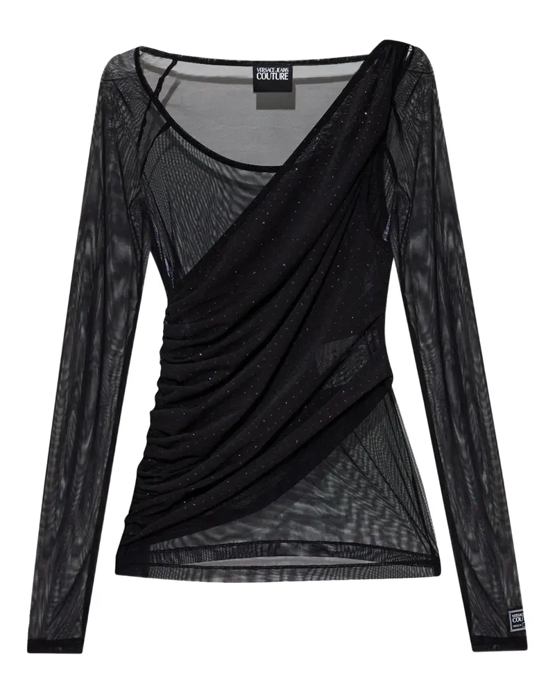 Versace Jeans Drapiertes Top - Schwarz Schwarz