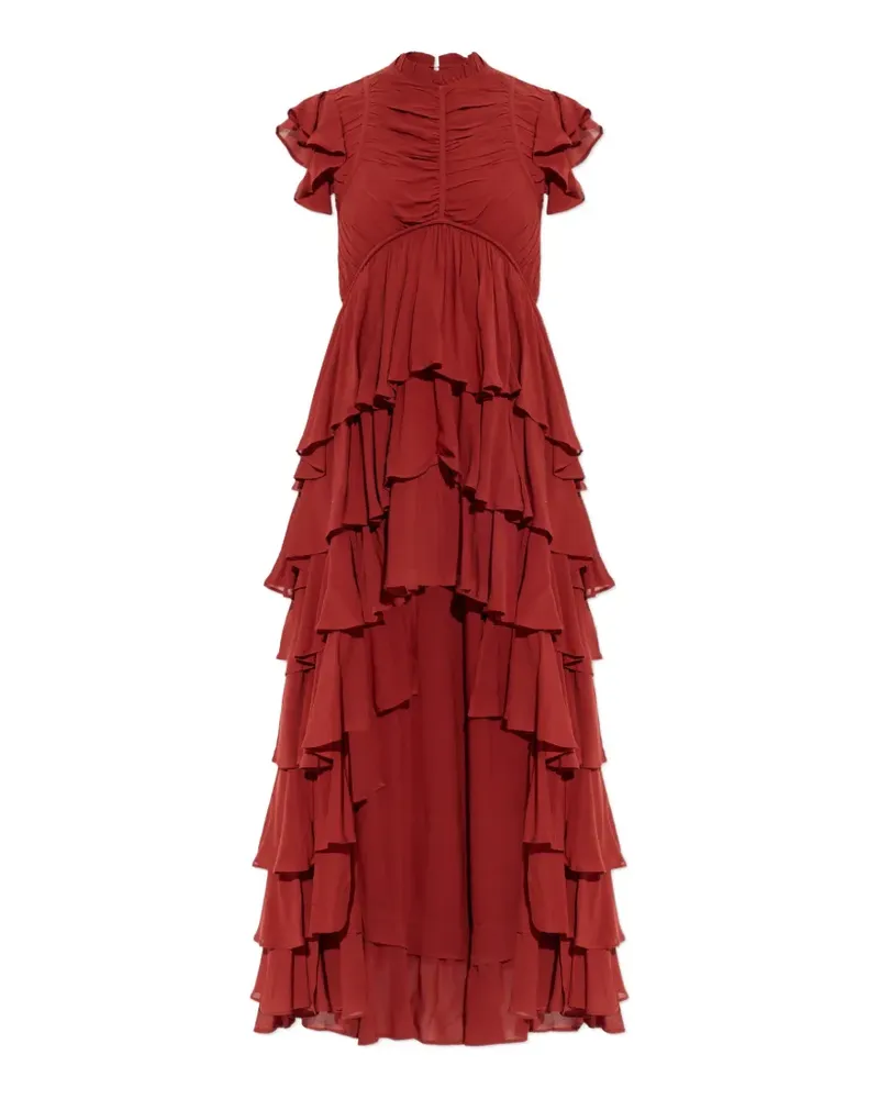 AllSaints Asymmetrisches Shaela Kleid mit Rüschen - Rot Rot